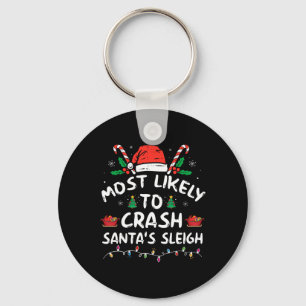 Meest waarschijnlijk om Santa's slee leuk Kerstmis Sleutelhanger