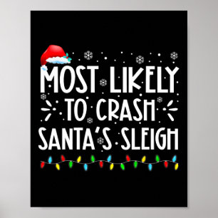 Meest waarschijnlijk om Santa's Sleigh Fun Xmas Pa Poster