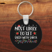 Meest waarschijnlijk om sassy met Kerstman familie Sleutelhanger (Voorkant)