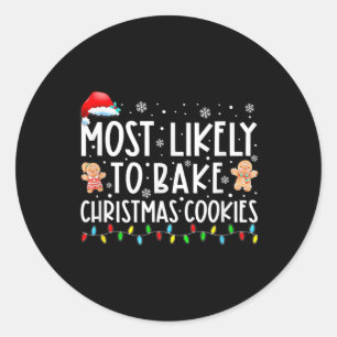 Meest waarschijnlijk om te bakken Kerstmis koekjes Ronde Sticker