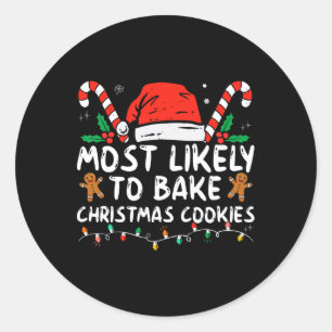 Meest waarschijnlijk om te bakken Kerstmis koekjes Ronde Sticker