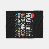 Meest waarschijnlijk om te dansen met Santa's rend Fleece Deken (Voorkant (Horizontaal))