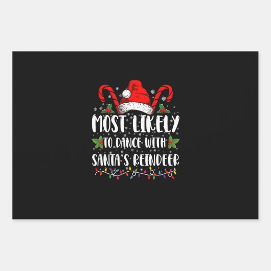 Meest waarschijnlijk om te dansen met Santa's rend Inpakpapier Vel (Voorkant)