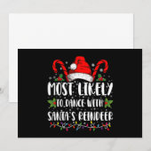 Meest waarschijnlijk om te dansen met Santa's rend Kaart (Voorkant / Achterkant)
