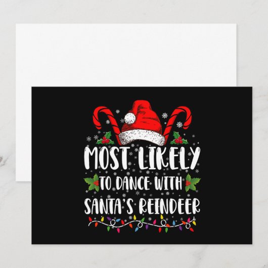 Meest waarschijnlijk om te dansen met Santa's rend Kaart (Voorkant / Achterkant)