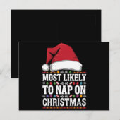 Meest waarschijnlijk om te dutten op kerst familie briefkaart (Voorkant / Achterkant)