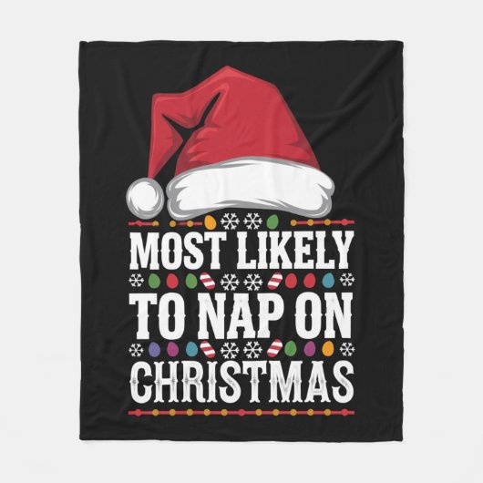 Meest waarschijnlijk om te dutten op kerst familie fleece deken (Voorkant)