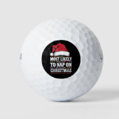 Meest waarschijnlijk om te dutten op kerst familie golfballen (Voorkant)
