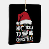 Meest waarschijnlijk om te dutten op kerst familie keramisch ornament (Rechts)