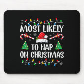 Meest waarschijnlijk om te dutten op kerst familie muismat (Voorkant)