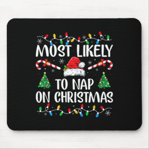 Meest waarschijnlijk om te dutten op kerst familie muismat