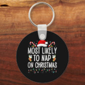 Meest waarschijnlijk om te dutten op kerst familie sleutelhanger (Voorkant)