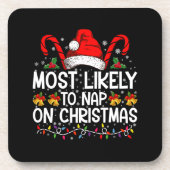 Meest waarschijnlijk om te dutten op kerst vakanti bier onderzetter (Voorkant)