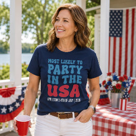 Meest Waarschijnlijk Om Te Feesten in de VS Aangep T-shirt