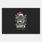 Meest waarschijnlijk om te golfen met Kerstman fam Inpakpapier Vel (Voorkant)