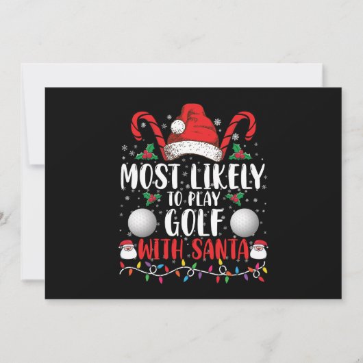Meest waarschijnlijk om te golfen met Kerstman fam Kaart (Voorkant)