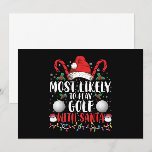 Meest waarschijnlijk om te golfen met Kerstman fam Kaart (Voorkant / Achterkant)