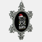 Meest waarschijnlijk om te golfen met Kerstman fam Tin Sneeuwvlok Ornament (Links)