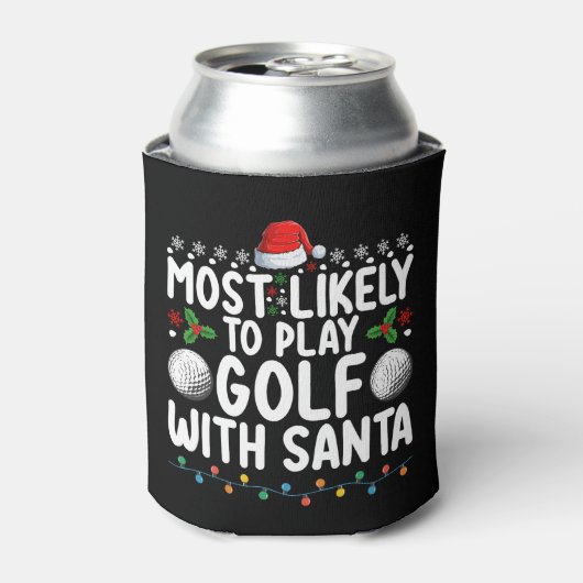 Meest waarschijnlijk om te golfen met Santa Christ Blikjeskoeler (Blikje Voorkant)
