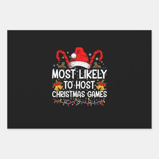 Meest waarschijnlijk om te hosten Kerstmis spellet Inpakpapier Vel (Voorkant)