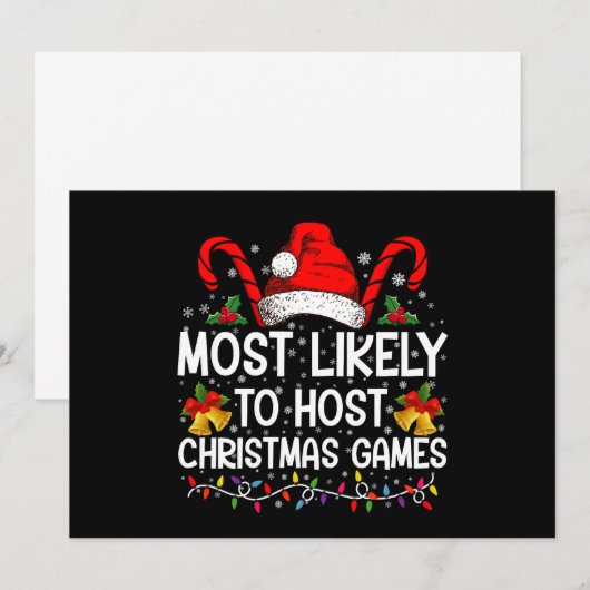 Meest waarschijnlijk om te hosten Kerstmis spellet Kaart (Voorkant / Achterkant)
