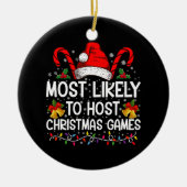 Meest waarschijnlijk om te hosten Kerstmis spellet Keramisch Ornament (Voorkant)