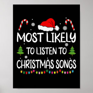 Meest waarschijnlijk om te luisteren naar kerstlie poster