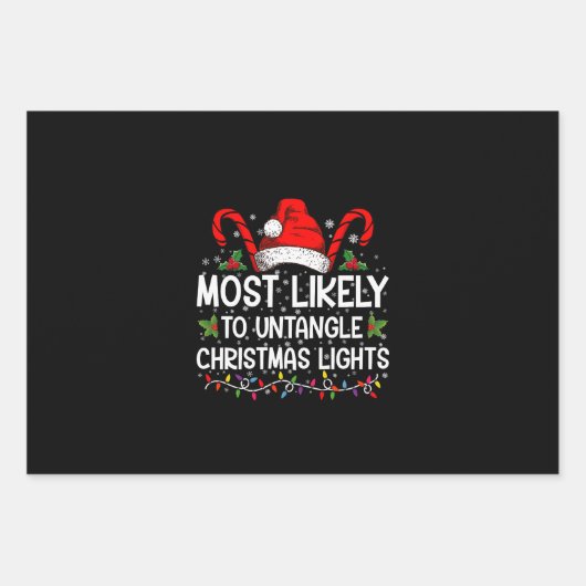 Meest waarschijnlijk om te ontwarren Kerstmis Lich Inpakpapier Vel (Voorkant)