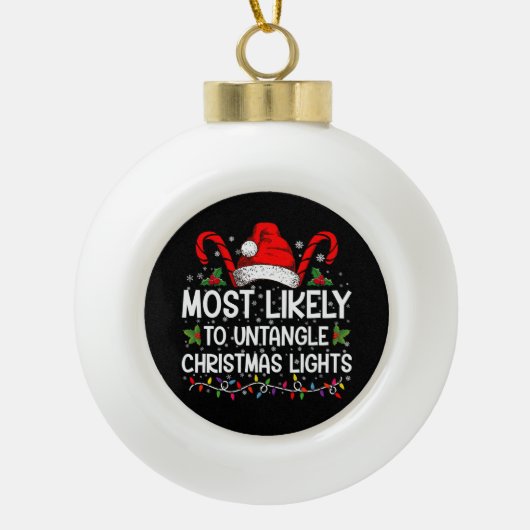 Meest waarschijnlijk om te ontwarren Kerstmis Lich Keramische Bal Ornament (Voorkant)
