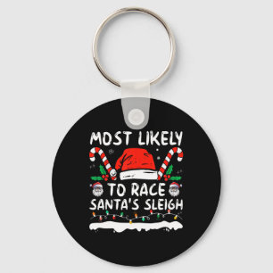 Meest waarschijnlijk om te racen Santa's slee Kers Sleutelhanger