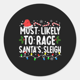Meest waarschijnlijk om te racen Santa's Sleigh Fa Ronde Sticker
