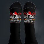 Meest waarschijnlijk om te rocken Christmas Sokken<br><div class="desc">Meest waarschijnlijk om te rocken Christmas Sokken Funny Xmas</div>