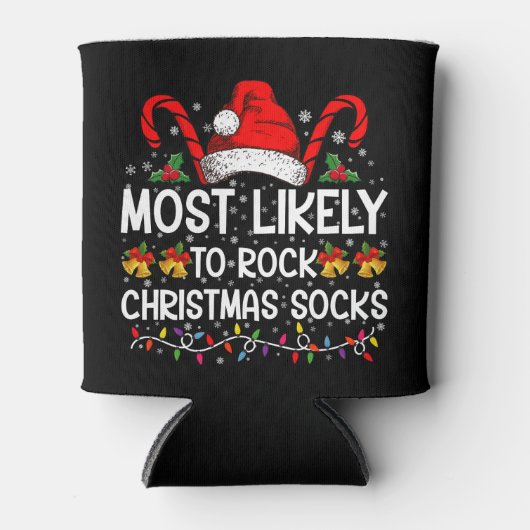 Meest waarschijnlijk om te rocken Christmas Sokken Blikjeskoeler (Voorkant)