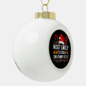 Meest waarschijnlijk om te rocken Christmas Sokken Keramische Bal Ornament (Links)