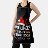 Meest waarschijnlijk om te rocken Christmas Sokken Schort (Insitu)