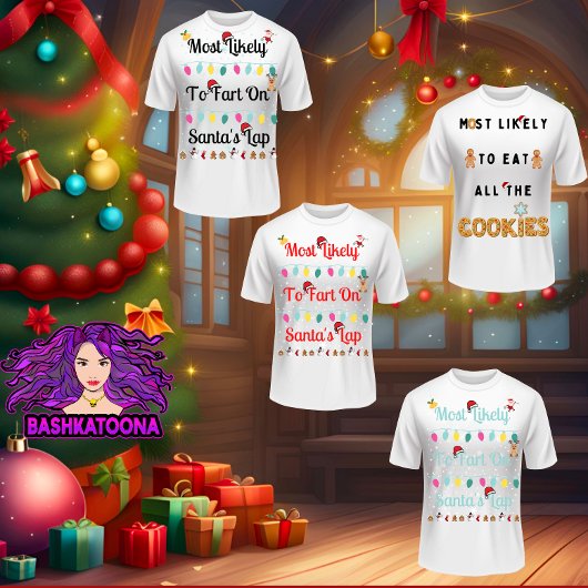 Meest waarschijnlijk om te scheten op Santa's Lap  T-shirt