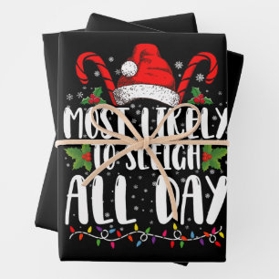 Meest waarschijnlijk om te sleeën de hele dag Kers Inpakpapier Vel