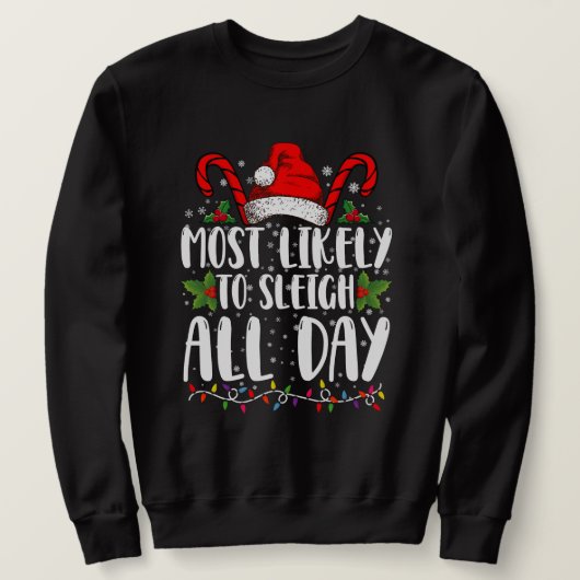 Meest waarschijnlijk om te sleeën de hele dag Kers Trui (Design voorkant)