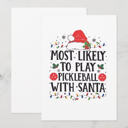 Meest waarschijnlijk om te spelen Pickleball met d Kaart (Voorkant / Achterkant)