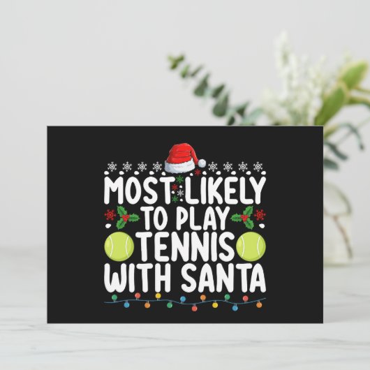 Meest waarschijnlijk om te tennissen met Kerstmis Kaart (Staand voorkant)