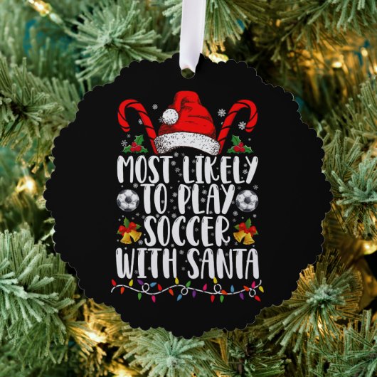 Meest waarschijnlijk om te voetballen met Kerstman Ornament Kaart (Insitu (Drie))
