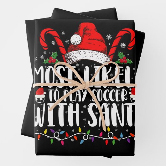 Meest waarschijnlijk om te voetballen met Kerstmis Inpakpapier Vel (In situ)