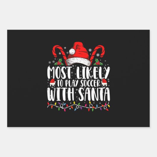 Meest waarschijnlijk om te voetballen met Kerstmis Inpakpapier Vel (Voorkant)