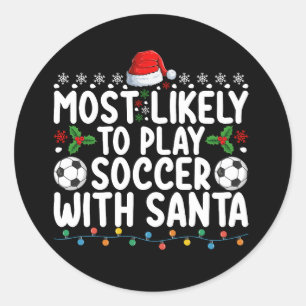 Meest waarschijnlijk om te voetballen met Kerstmis Ronde Sticker