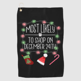 Meest waarschijnlijk om te winkelen op 24 december golfhanddoek