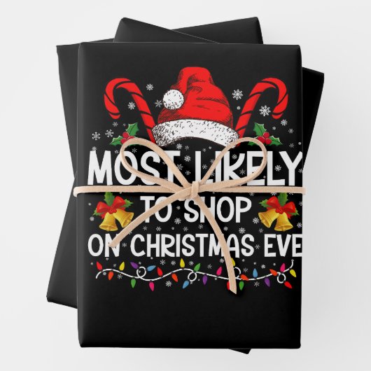 Meest waarschijnlijk om te winkelen op kerstavond  inpakpapier vel (In situ)