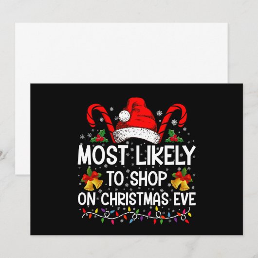 Meest waarschijnlijk om te winkelen op kerstavond  kaart (Voorkant / Achterkant)