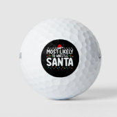 Meest waarschijnlijk om te worstelen Santa Christm Golfballen (Voorkant)