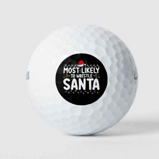 Meest waarschijnlijk om te worstelen Santa Christm Golfballen (Voorkant)