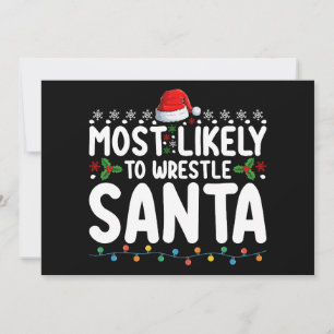 Meest waarschijnlijk om te worstelen Santa Christm Kaart